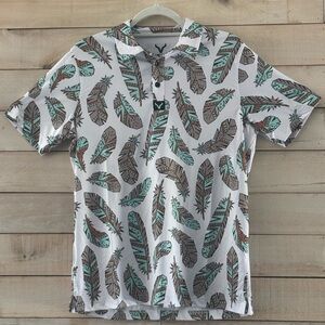 Vexil Men's Feather Print Polo Shirt